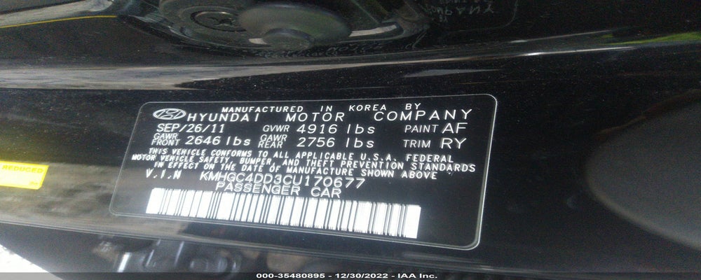 KMHGC4DD3CU170677 2012 HYUNDAI GENESIS photo no. 9