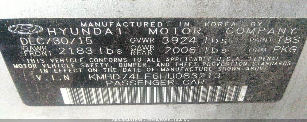 KMHD74LF6HU083213 2017 HYUNDAI ELANTRA photo no. 9
