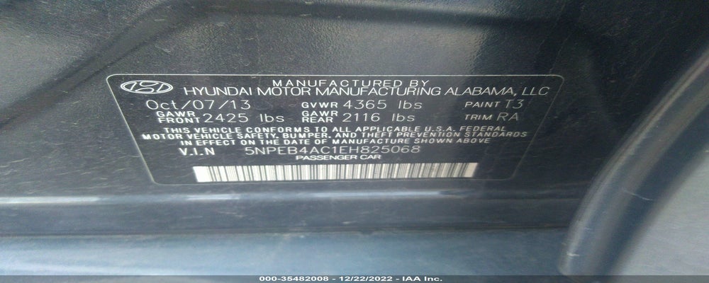 5NPEB4AC1EH825068 2014 HYUNDAI SONATA photo no. 9