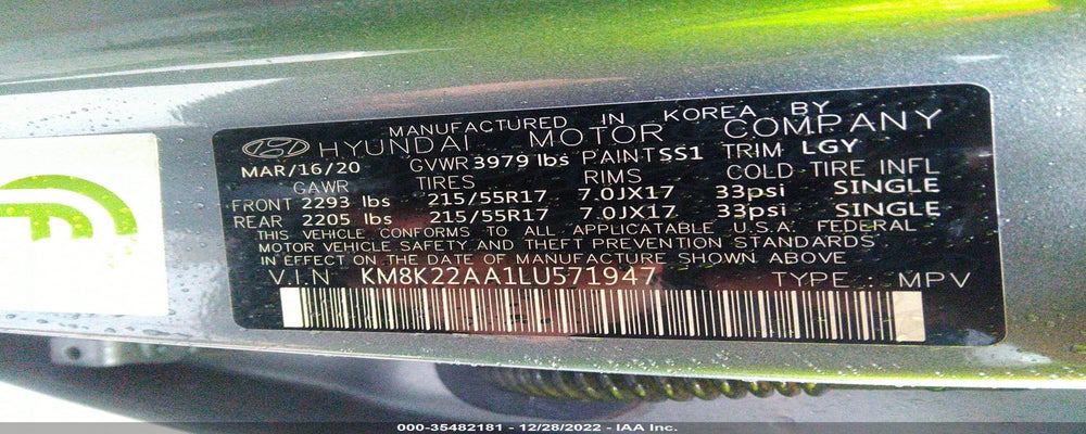 KM8K22AA1LU571947 2020 HYUNDAI KONA photo no. 9
