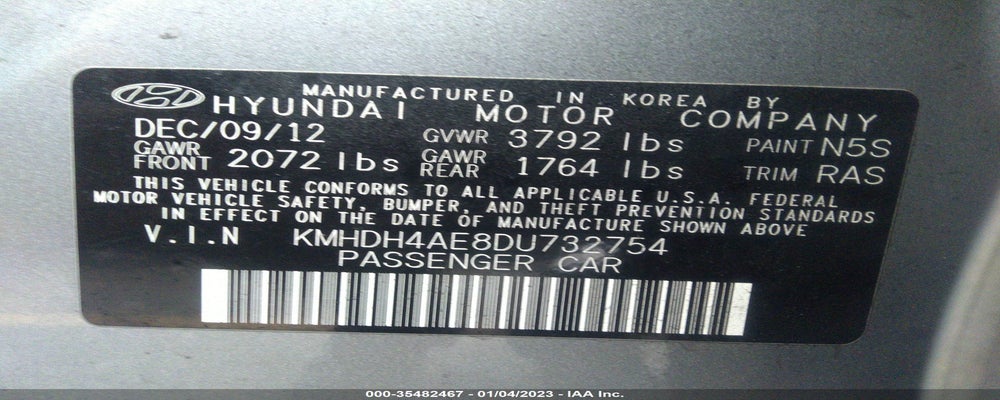 KMHDH4AE8DU732754 2013 HYUNDAI ELANTRA photo no. 9