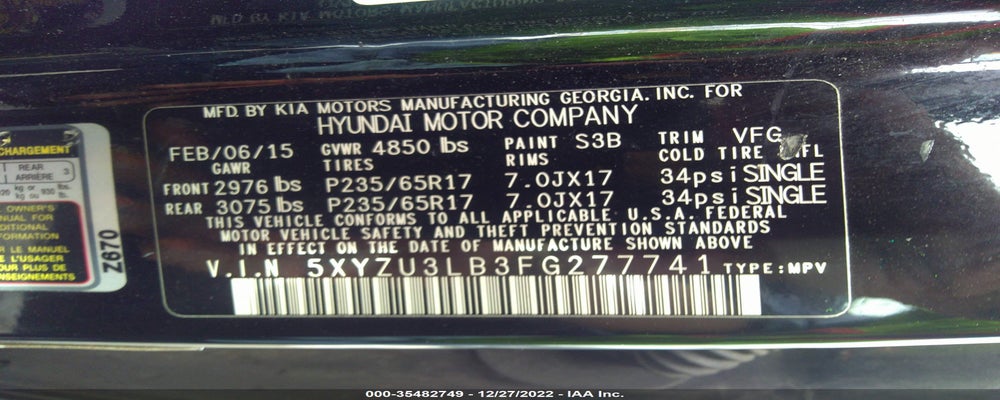 5XYZU3LB3FG277741 2015 HYUNDAI SANTA FE SPORT photo no. 9