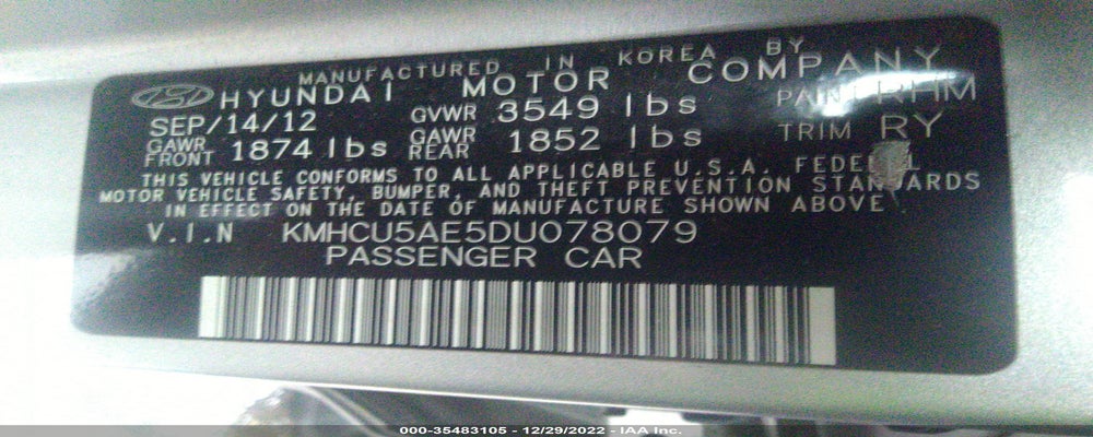 KMHCU5AE5DU078079 2013 HYUNDAI ACCENT photo no. 9