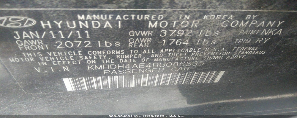 KMHDH4AE4BU086335 2011 HYUNDAI ELANTRA photo no. 9