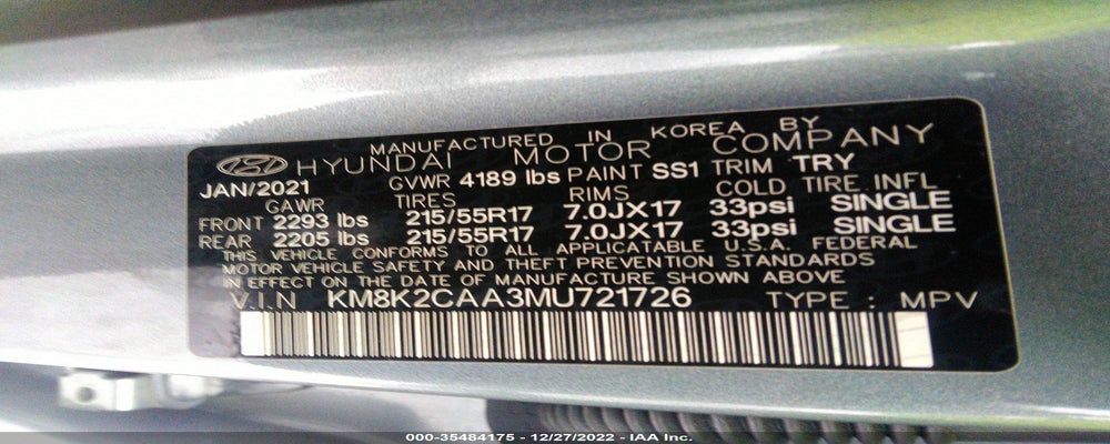 KM8K2CAA3MU721726 2021 HYUNDAI KONA photo no. 9