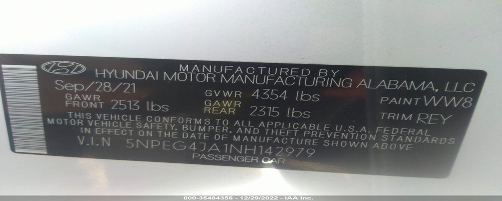 5NPEG4JA1NH142979 2022 HYUNDAI SONATA photo no. 9