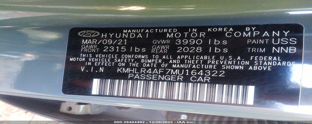 KMHLR4AF7MU164322 2021 HYUNDAI ELANTRA photo no. 9