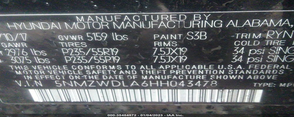 5NMZWDLA6HH043478 2017 HYUNDAI SANTA FE SPORT photo no. 9