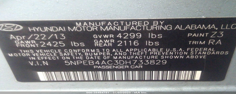 5NPEB4AC3DH733829 2013 HYUNDAI SONATA photo no. 9