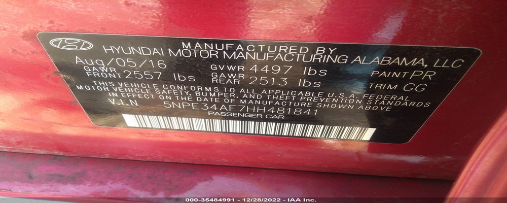 5NPE34AF7HH481841 2017 HYUNDAI SONATA photo no. 9