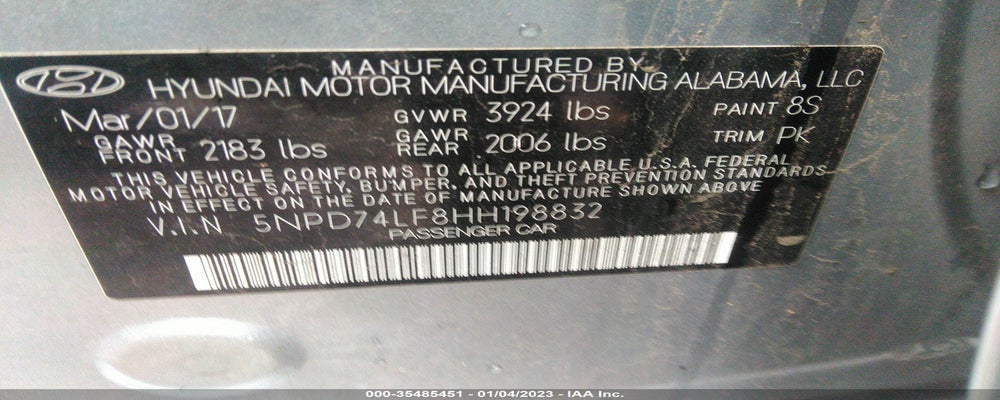 5NPD74LF8HH198832 2017 HYUNDAI ELANTRA photo no. 9