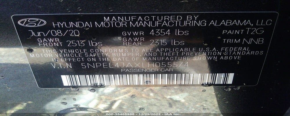 5NPEL4JAXLH055574 2020 HYUNDAI SONATA photo no. 9