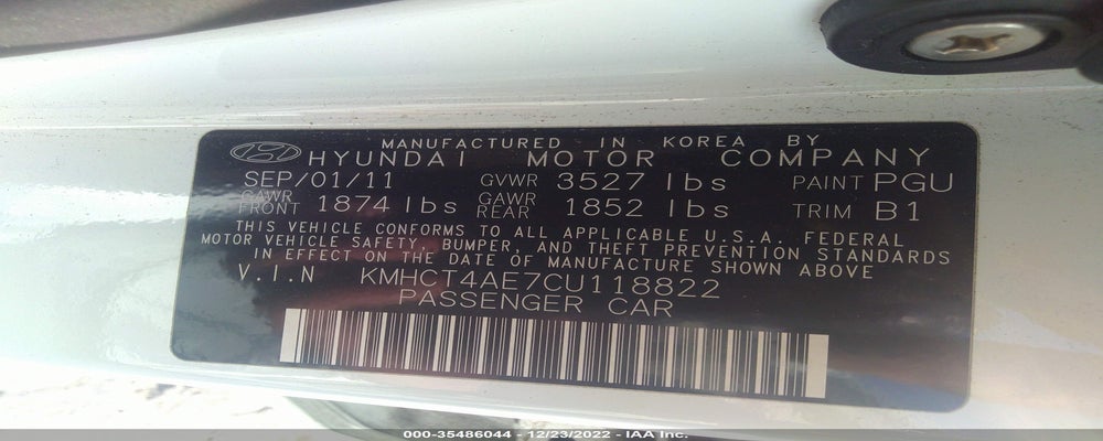 KMHCT4AE7CU118822 2012 HYUNDAI ACCENT photo no. 9