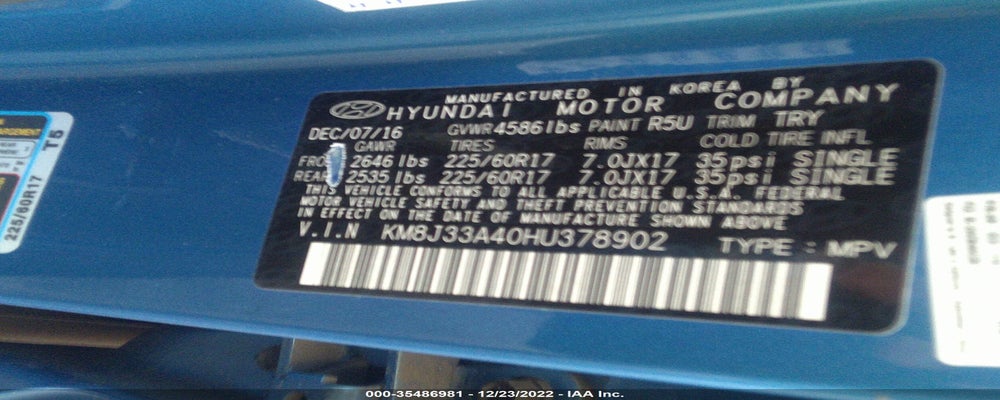 KM8J33A40HU378902 2017 HYUNDAI TUCSON photo no. 9
