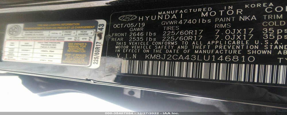 KM8J2CA43LU146810 2020 HYUNDAI TUCSON photo no. 9