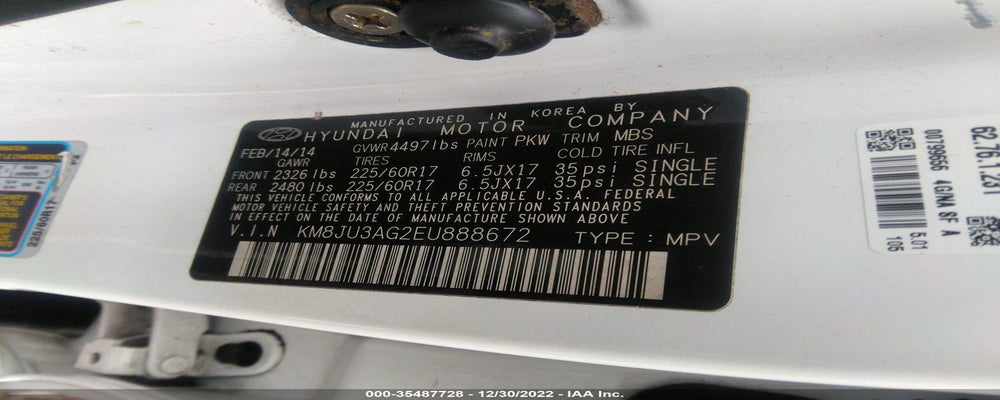 KM8JU3AG2EU888672 2014 HYUNDAI TUCSON photo no. 9