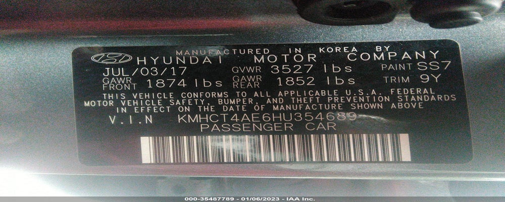 KMHCT4AE6HU354689 2017 HYUNDAI ACCENT photo no. 9