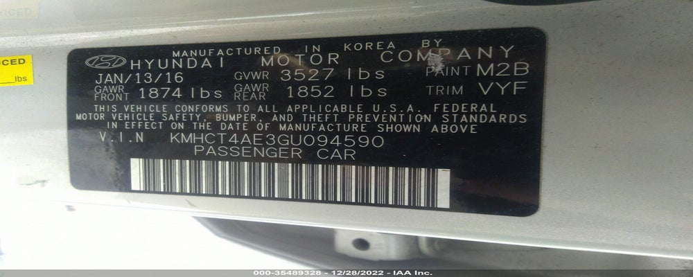 KMHCT4AE3GU094590 2016 HYUNDAI ACCENT photo no. 9