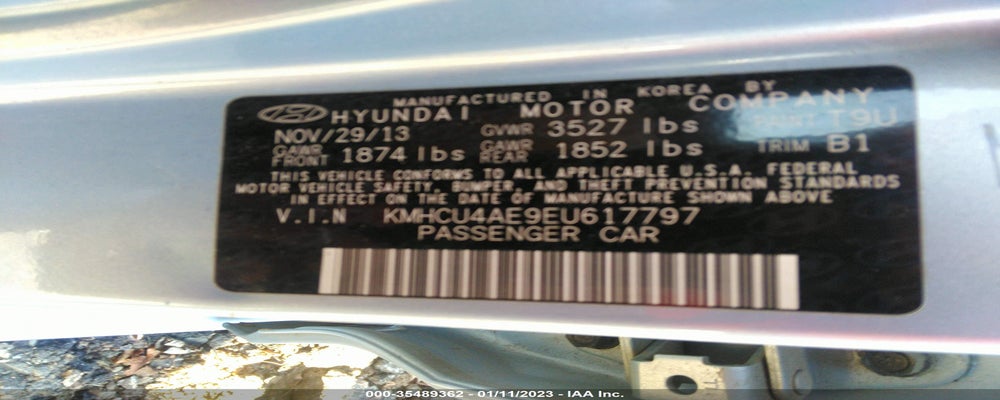 KMHCU4AE9EU617797 2014 HYUNDAI ACCENT photo no. 9
