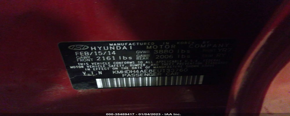 KMHDH4AE8EU133760 2014 HYUNDAI ELANTRA photo no. 9