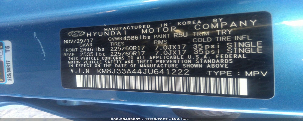 KM8J33A44JU641222 2018 HYUNDAI TUCSON photo no. 9