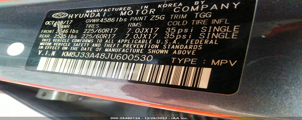 KM8J33A48JU600530 2018 HYUNDAI TUCSON photo no. 9