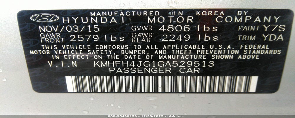 KMHFH4JG1GA529513 2016 HYUNDAI AZERA photo no. 9