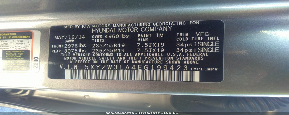 5XYZW3LA4EG199423 2014 HYUNDAI SANTA FE SPORT photo no. 9