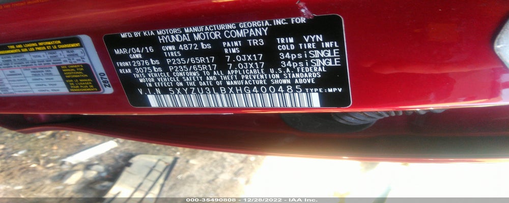 5XYZU3LBXHG400485 2017 HYUNDAI SANTA FE SPORT photo no. 9