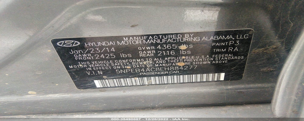 5NPEB4AC8EH884277 2014 HYUNDAI SONATA photo no. 9