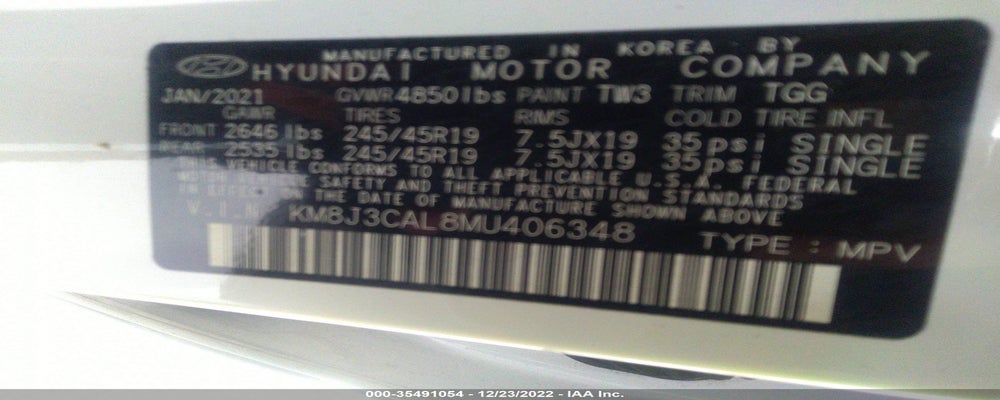 KM8J3CAL8MU406348 2021 HYUNDAI TUCSON photo no. 9