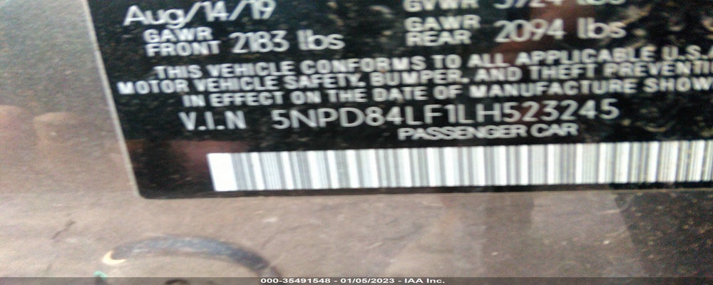 5NPD84LF1LH523245 2020 HYUNDAI ELANTRA photo no. 9