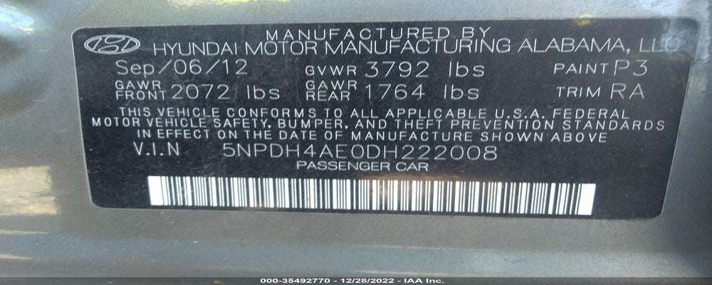 5NPDH4AE0DH222008 2013 HYUNDAI ELANTRA photo no. 9