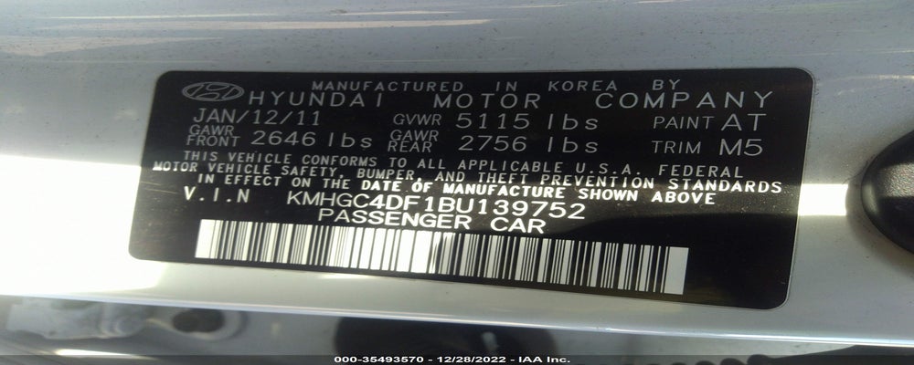 KMHGC4DF1BU139752 2011 HYUNDAI GENESIS photo no. 9
