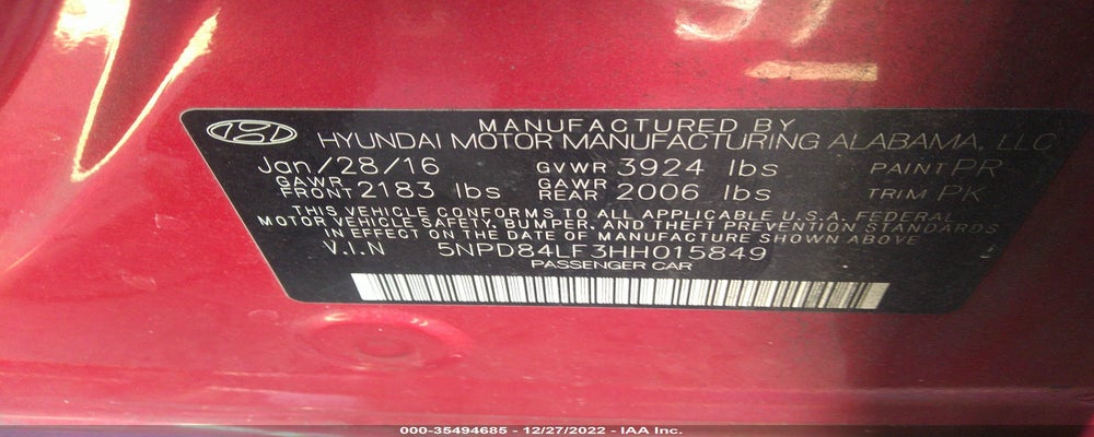 5NPD84LF3HH015849 2017 HYUNDAI ELANTRA photo no. 9