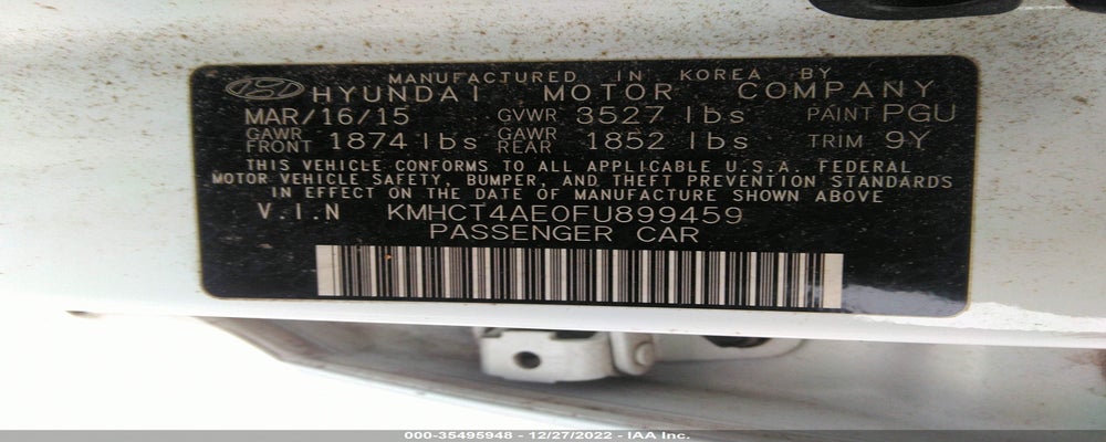 KMHCT4AE0FU899459 2015 HYUNDAI ACCENT photo no. 9