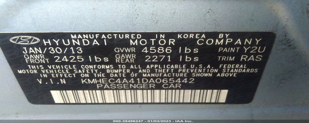 KMHEC4A41DA065442 2013 HYUNDAI SONATA HYBRID photo no. 9