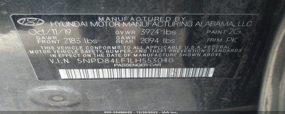 5NPD84LF1LH553040 2020 HYUNDAI ELANTRA photo no. 9