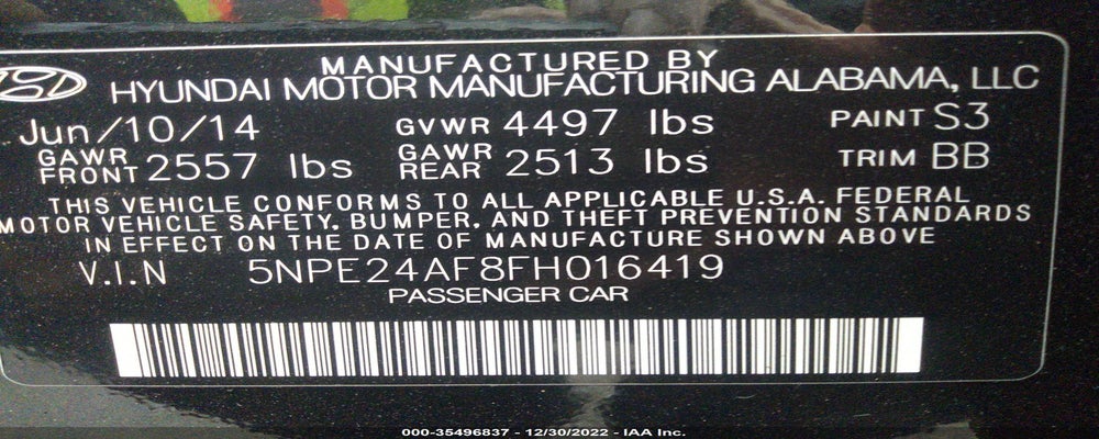 5NPE24AF8FH016419 2015 HYUNDAI SONATA photo no. 9