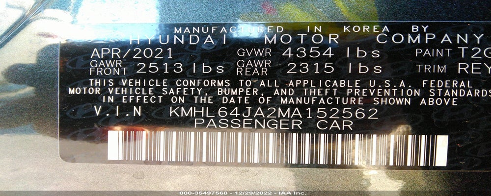 KMHL64JA2MA152562 2021 HYUNDAI SONATA photo no. 9
