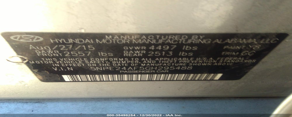 5NPE24AF5GH295488 2016 HYUNDAI SONATA photo no. 9