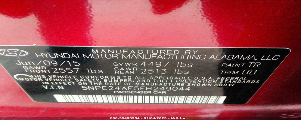 5NPE24AF5FH249044 2015 HYUNDAI SONATA photo no. 9