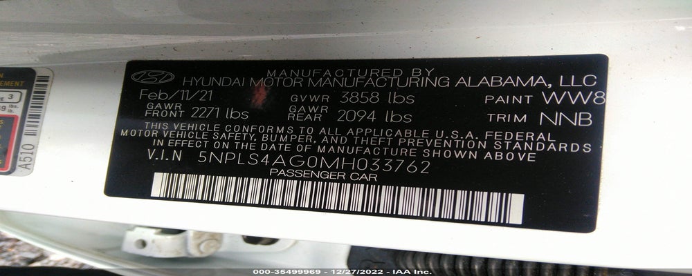 5NPLS4AG0MH033762 2021 HYUNDAI ELANTRA photo no. 9