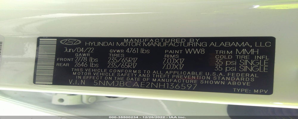 5NMJBCAE2NH136597 2022 HYUNDAI TUCSON photo no. 9