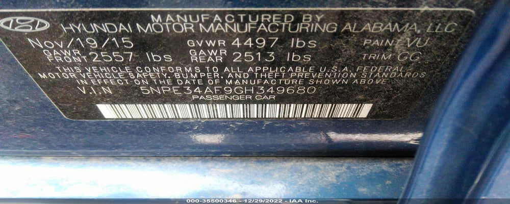 5NPE34AF9GH349680 2016 HYUNDAI SONATA photo no. 9