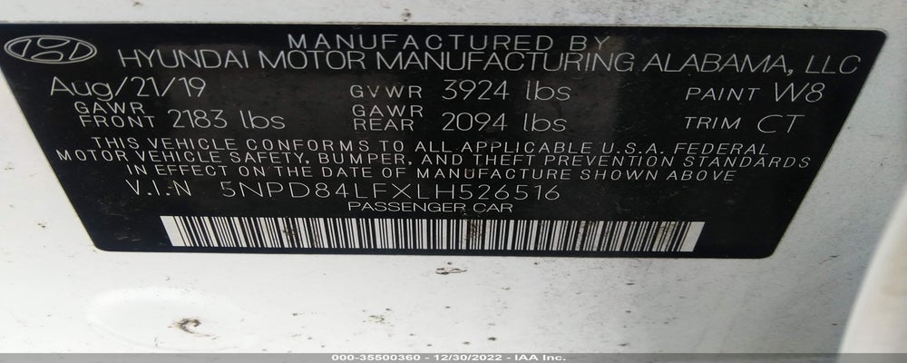 5NPD84LFXLH526516 2020 HYUNDAI ELANTRA photo no. 9
