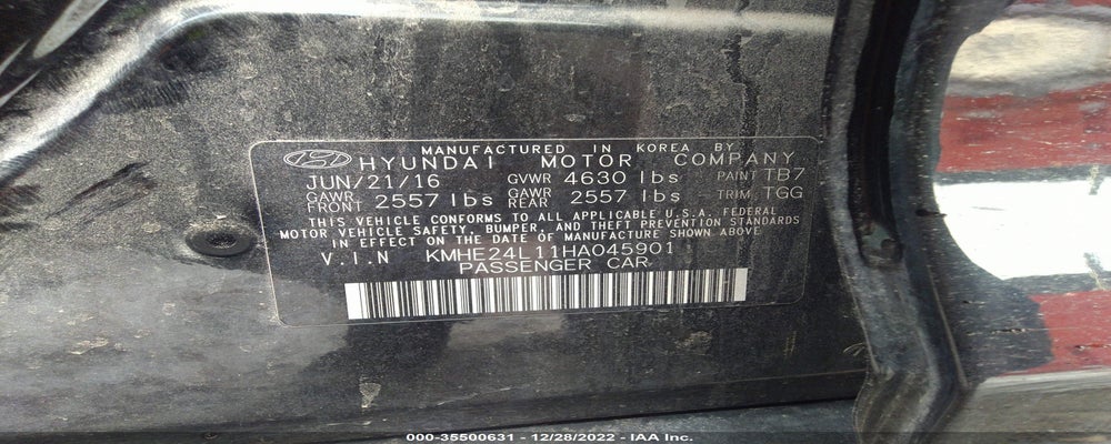 KMHE24L11HA045901 2017 HYUNDAI SONATA HYBRID photo no. 9