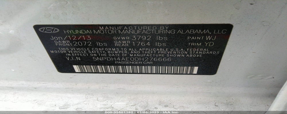 5NPDH4AE0DH276666 2013 HYUNDAI ELANTRA photo no. 9