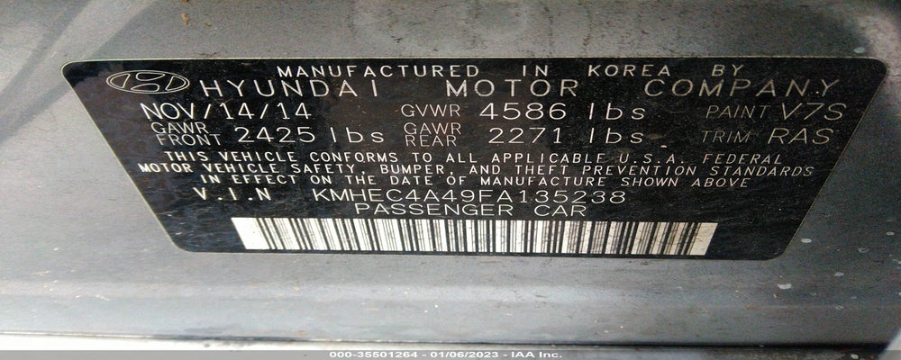 KMHEC4A49FA135238 2015 HYUNDAI SONATA HYBRID photo no. 9