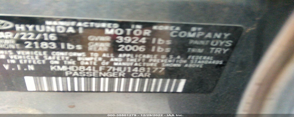 KMHD84LF7HU148177 2017 HYUNDAI ELANTRA photo no. 9